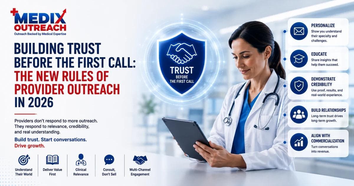 Healthcare business development professional building provider trust across multiple channels